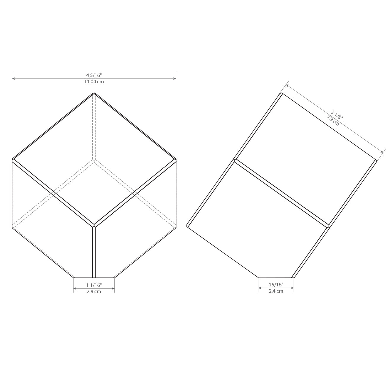 Crystal Jewel Cut Cube Award - medium- blank