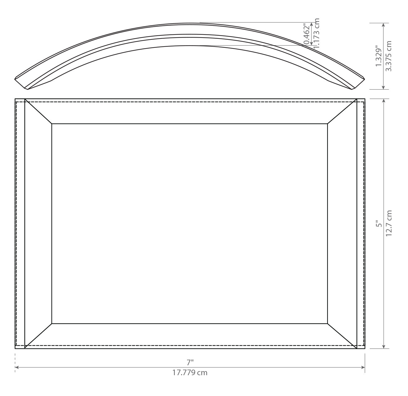 Trophée rectangulaire incurvé en cristal - moyen - vierge
