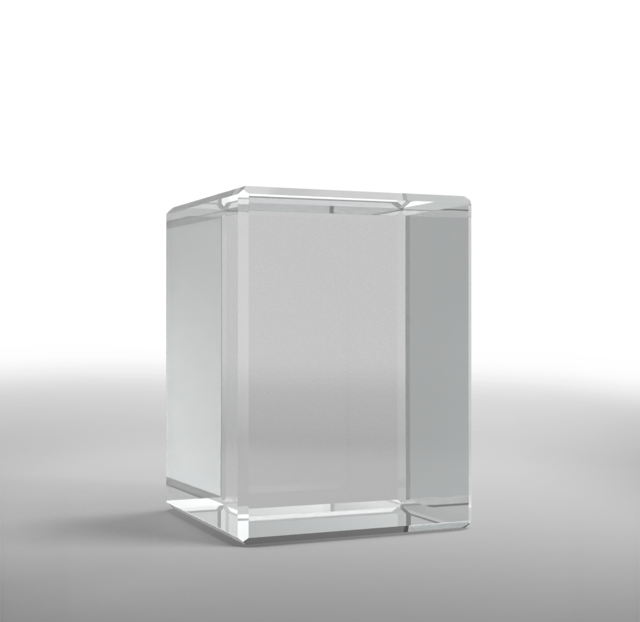 Crystal Vertical Elongated Cube Award - small - blank