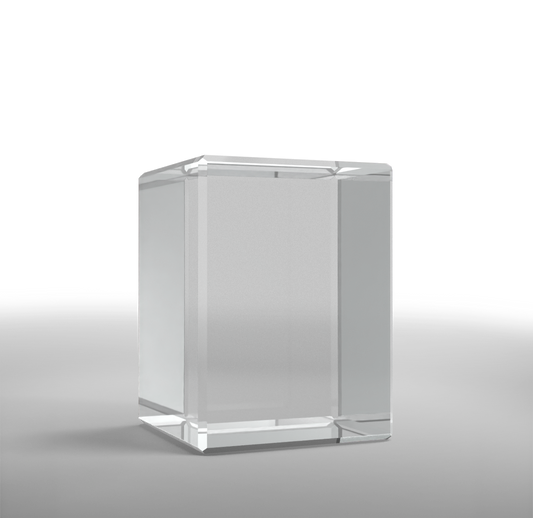 Crystal Vertical Elongated Cube Award - small - blank