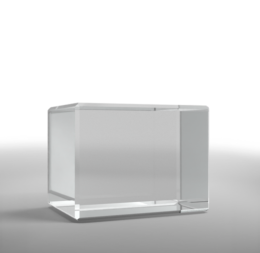 Crystal Horizontal Elongated Cube Award - small - blank