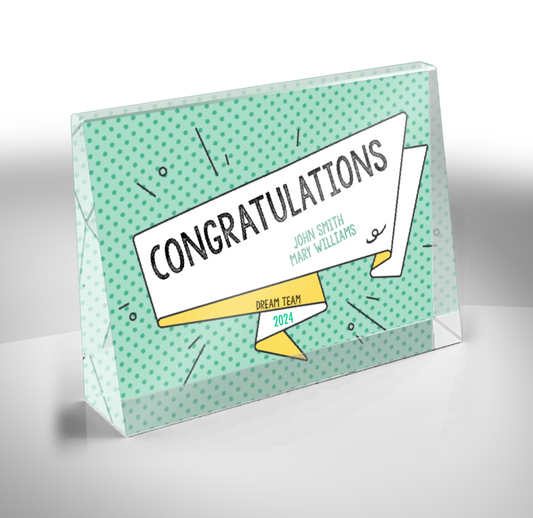 Horizontal Crystal Wedge Award - Cha Cha