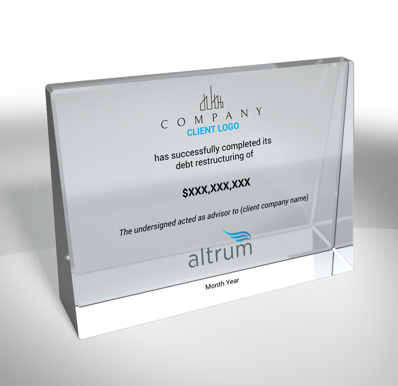 Horizontal Crystal Wedge Award - Generic Deal Toy