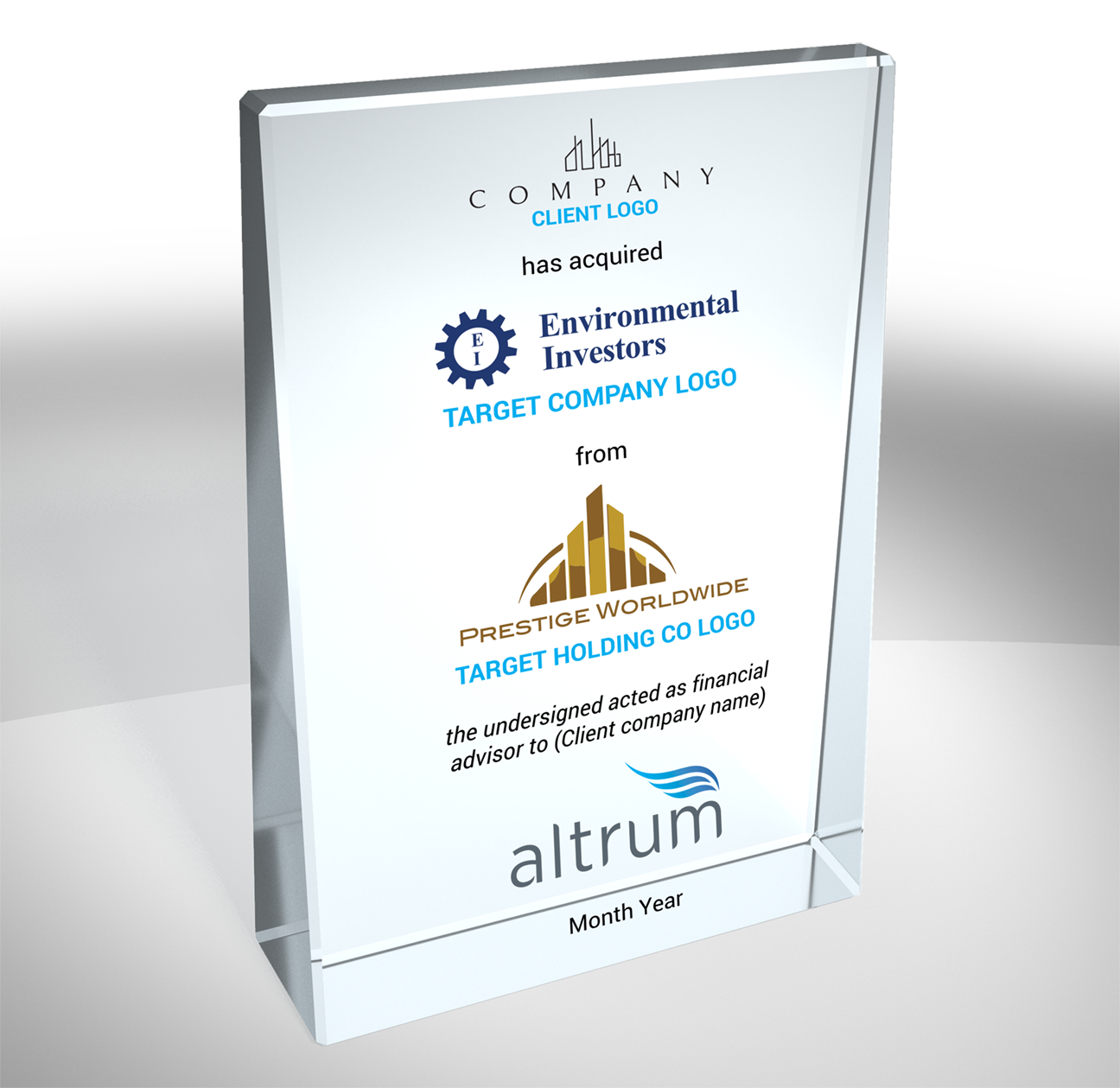 Vertical Crystal Wedge Award - Generic Deal Toy