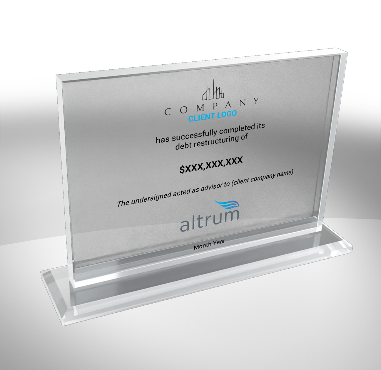 Horizontal Crystal on Base Award - Generic Deal Toy