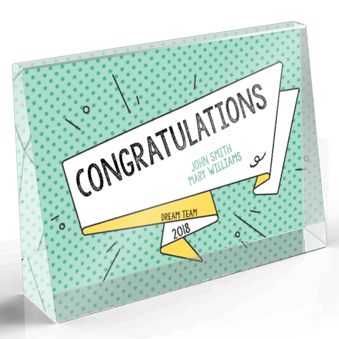 Horizontal Crystal Wedge Award - Cha Cha