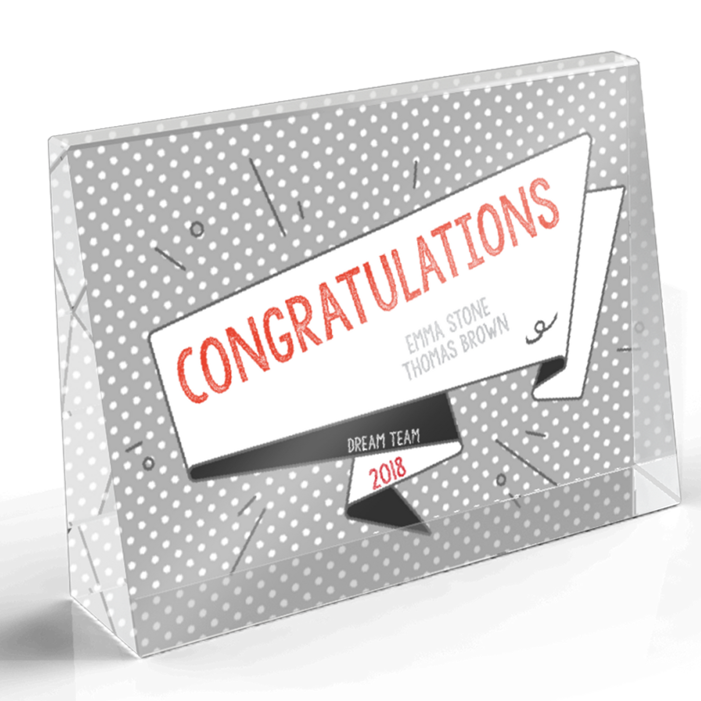 Horizontal Crystal Wedge Award - Cha Cha