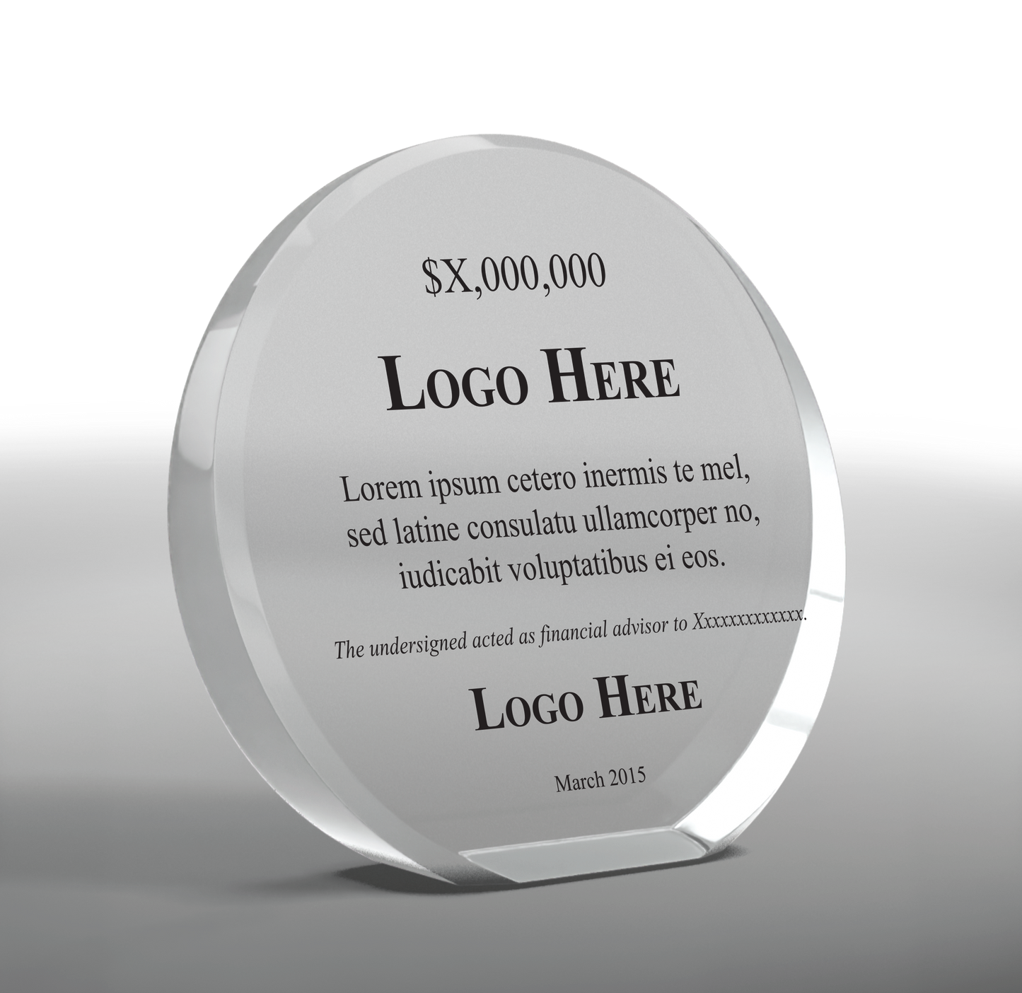 Crystal Circle Wedge Award - Deal Toy