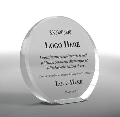 Crystal Circle Wedge Award - Deal Toy