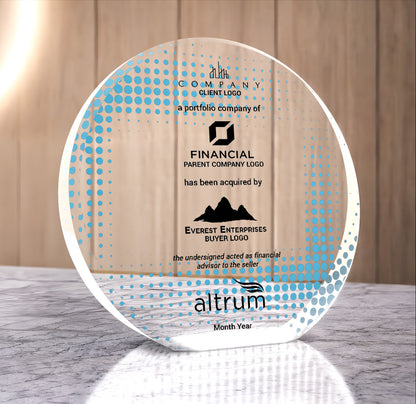 Crystal Circle Wedge Award - Deal Toy