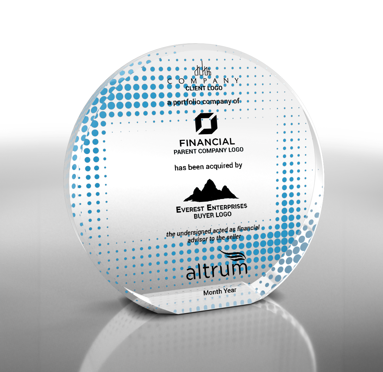 Crystal Circle Wedge Award - Deal Toy