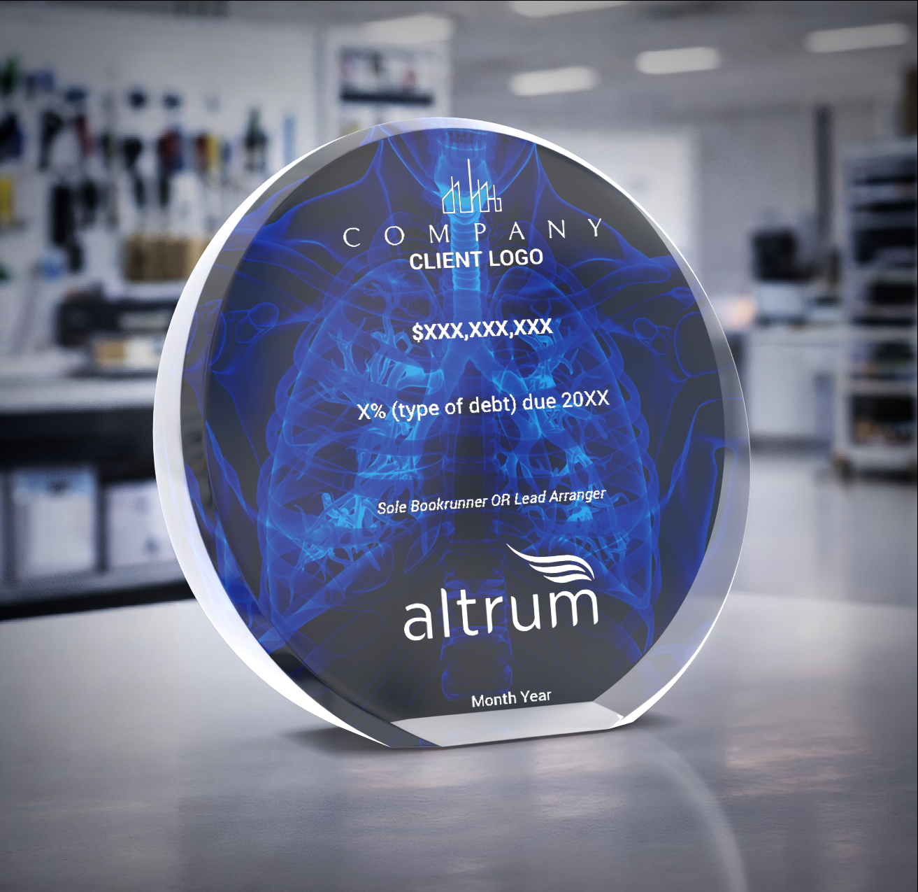 Crystal Circle Wedge Award - Deal Toy