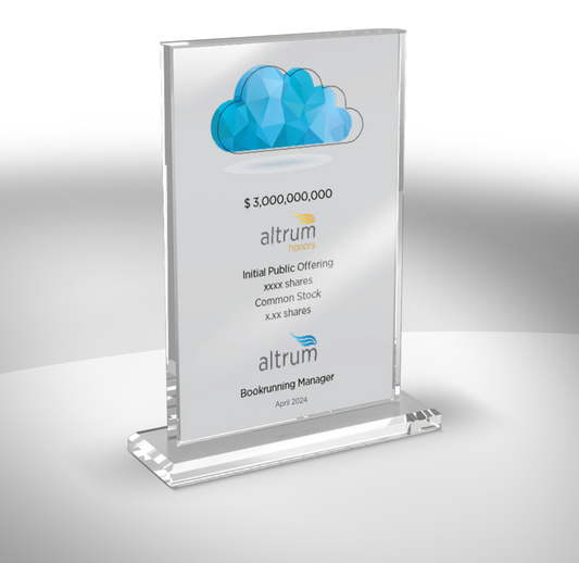 Vertical Crystal on Base Award - Cloud 9